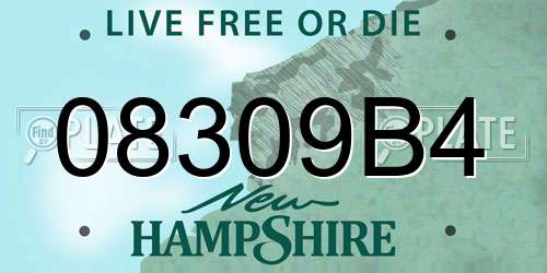 08309B4 New Hampshire License Plate