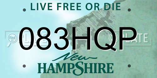 083HQP New Hampshire License Plate