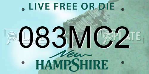 083MC2 New Hampshire License Plate