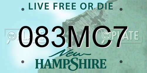083MC7 New Hampshire License Plate