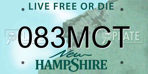083MCT New Hampshire License Plate