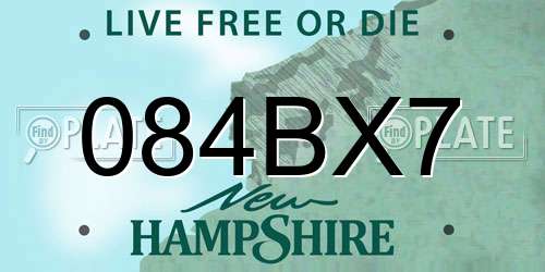 084BX7 New Hampshire License Plate
