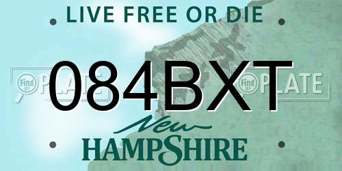 084BXT New Hampshire License Plate