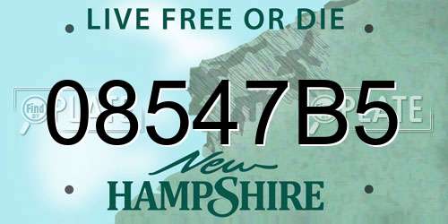 08547B5 New Hampshire License Plate