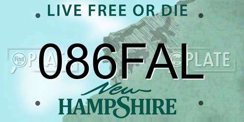 086FAL New Hampshire License Plate