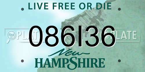086I36 New Hampshire License Plate