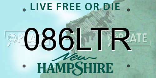 086LTR New Hampshire License Plate