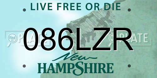 086LZR New Hampshire License Plate