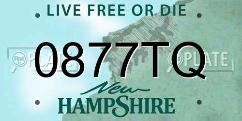 0877TQ New Hampshire License Plate