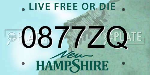0877ZQ New Hampshire License Plate