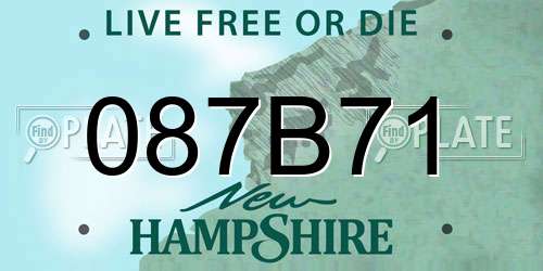 087B71 New Hampshire License Plate