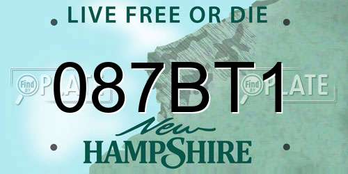 087BT1 New Hampshire License Plate