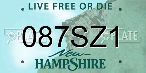 087SZ1 New Hampshire License Plate
