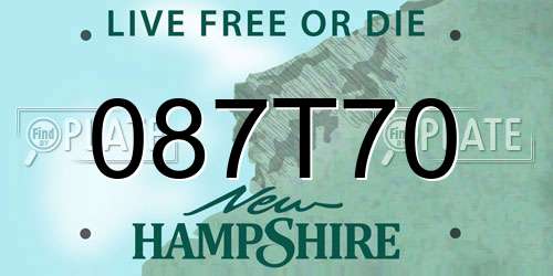 087T70 New Hampshire License Plate