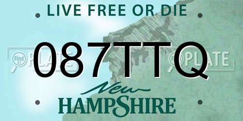 087TTQ New Hampshire License Plate