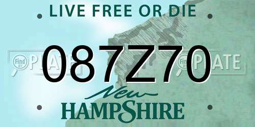 087Z70 New Hampshire License Plate