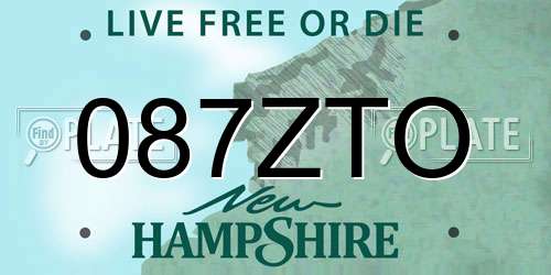 087ZTO New Hampshire License Plate