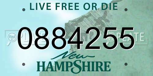 0884255 New Hampshire License Plate