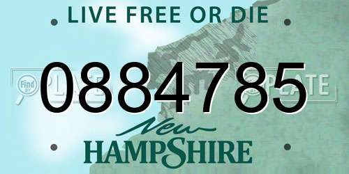 0884785 New Hampshire License Plate
