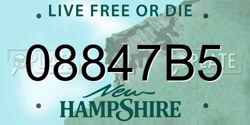 08847B5 New Hampshire License Plate