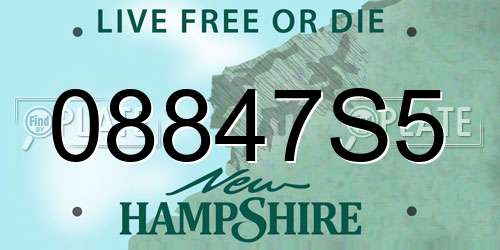 08847S5 New Hampshire License Plate