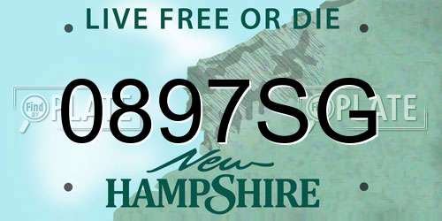 0897SG New Hampshire License Plate