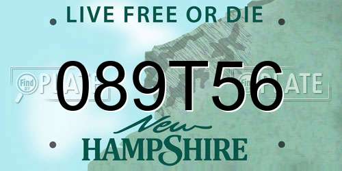 089T56 New Hampshire License Plate