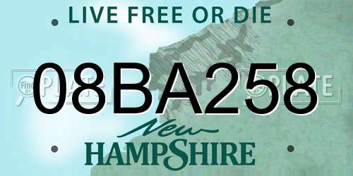 08BA258 New Hampshire License Plate