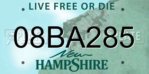 08BA285 New Hampshire License Plate