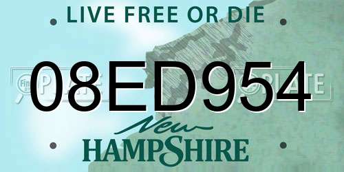 08ED954 New Hampshire License Plate