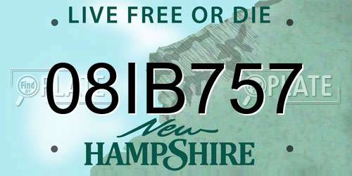08IB757 New Hampshire License Plate