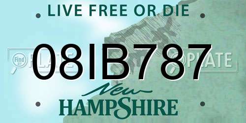 08IB787 New Hampshire License Plate