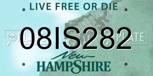 08IS282 New Hampshire License Plate