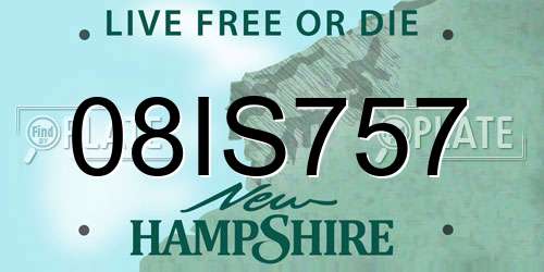 08IS757 New Hampshire License Plate