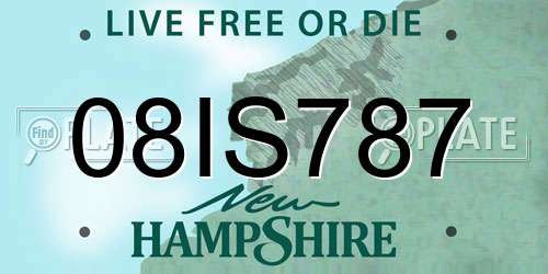 08IS787 New Hampshire License Plate