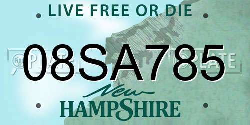 08SA785 New Hampshire License Plate