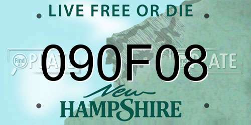 090F08 New Hampshire License Plate