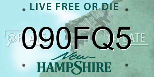 090FQ5 New Hampshire License Plate