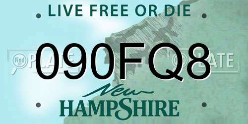 090FQ8 New Hampshire License Plate