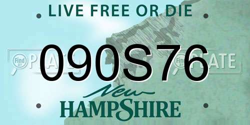 090S76 New Hampshire License Plate
