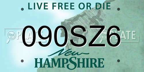 090SZ6 New Hampshire License Plate