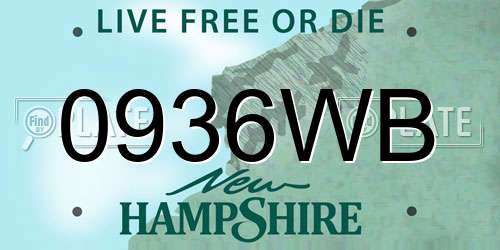0936WB New Hampshire License Plate