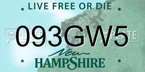 093GW5 New Hampshire License Plate