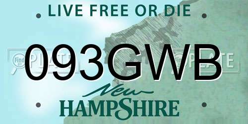 093GWB New Hampshire License Plate