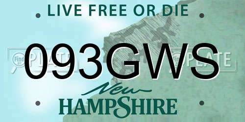093GWS New Hampshire License Plate