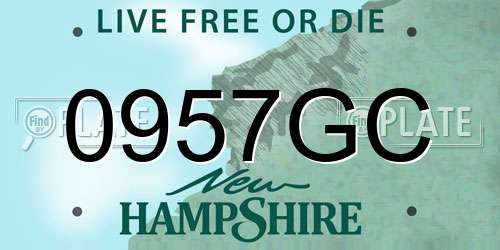 0957GC New Hampshire License Plate