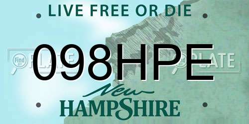 098HPE New Hampshire License Plate