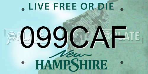 099CAF New Hampshire License Plate