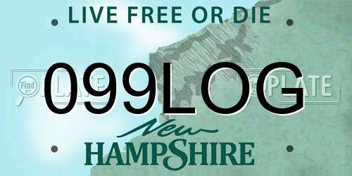 099LOG New Hampshire License Plate