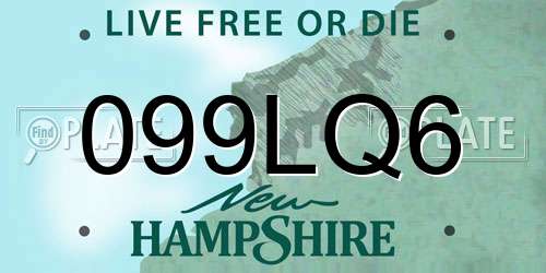 099LQ6 New Hampshire License Plate
